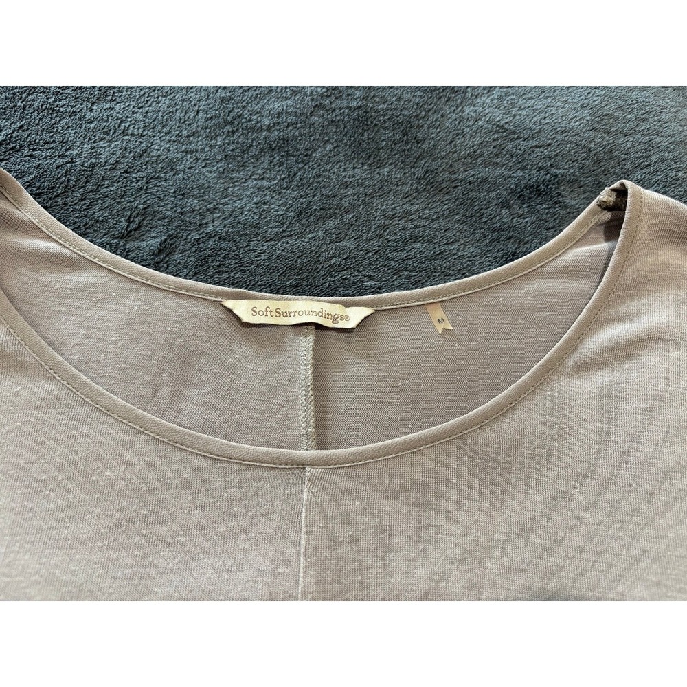 Soft Surroundings Long Sleeve Tunic, Women's Size Medium, Lightweight Tan Cream - Picture 6 of 11